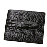 Genuine Leather Wallet with Crocodile Print - BadassFreebies