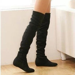 High Leg Flat Bottom Boots - BadassFreebies