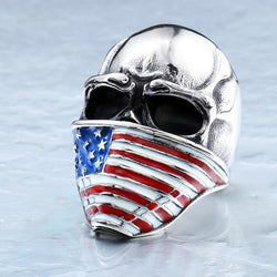 American Flag Skull Ring - BadassFreebies