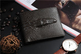 Genuine Leather Wallet with Crocodile Print - BadassFreebies