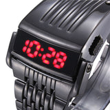 Modern Stainless Steel Digital Wrist Watch - BadassFreebies