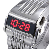 Modern Stainless Steel Digital Wrist Watch - BadassFreebies