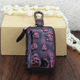 Genuine Leather Skull Print Pocket Wallet - BadassFreebies