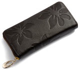 Genuine Leather Flower-Print Ladies Wallet - BadassFreebies