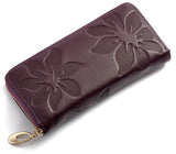 Genuine Leather Flower-Print Ladies Wallet - BadassFreebies