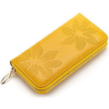 Genuine Leather Flower-Print Ladies Wallet - BadassFreebies