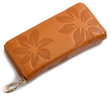 Genuine Leather Flower-Print Ladies Wallet - BadassFreebies