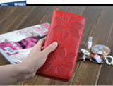 Genuine Leather Flower-Print Ladies Wallet - BadassFreebies